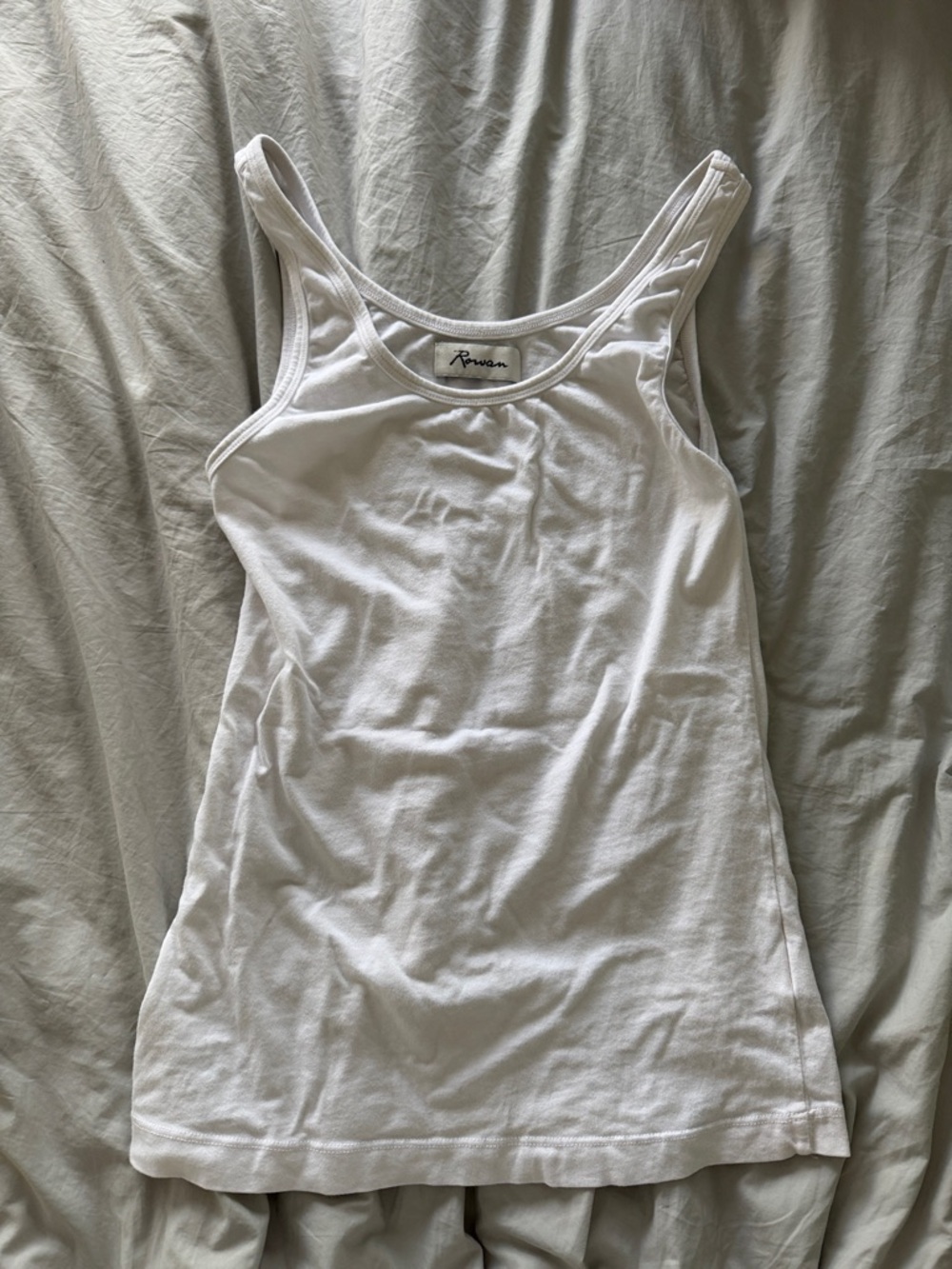Rowan Delphine scoop neck tank in white